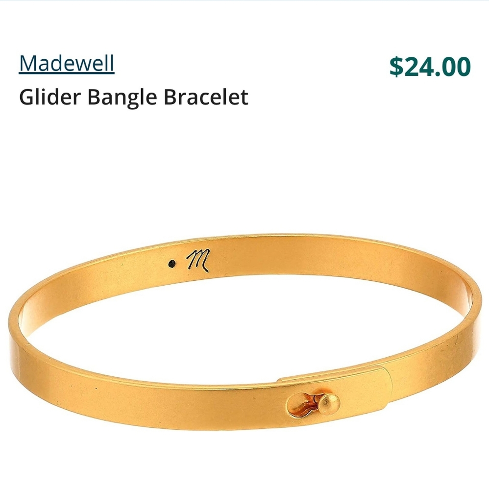 Madewell Gold Glider Bangle Bracelet